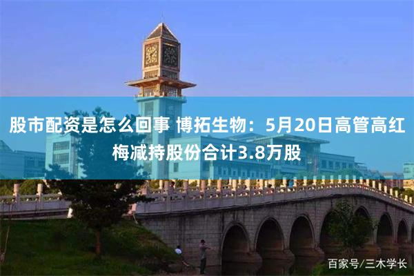 股市配资是怎么回事 博拓生物：5月20日高管高红梅减持股份合计3.8万股