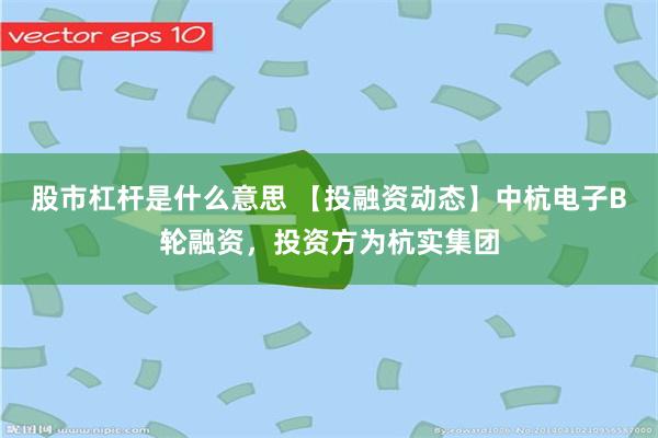 股市杠杆是什么意思 【投融资动态】中杭电子B轮融资，投资方为杭实集团
