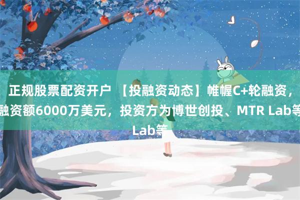 正规股票配资开户 【投融资动态】帷幄C+轮融资，融资额6000万美元，投资方为博世创投、MTR Lab等