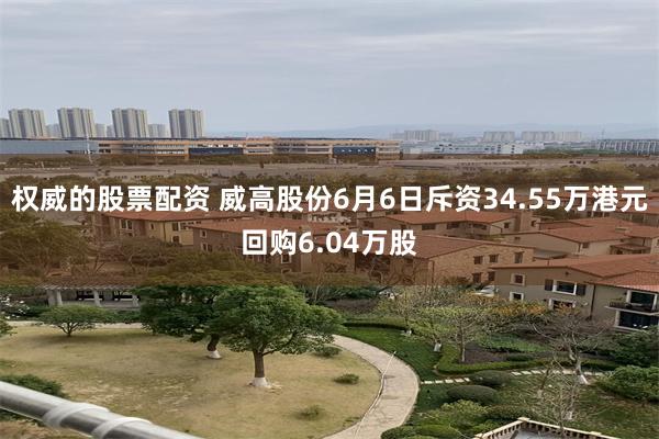 权威的股票配资 威高股份6月6日斥资34.55万港元回购6.04万股
