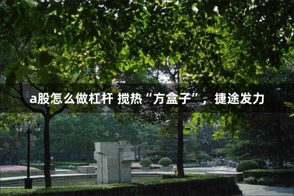 a股怎么做杠杆 搅热“方盒子”，捷途发力