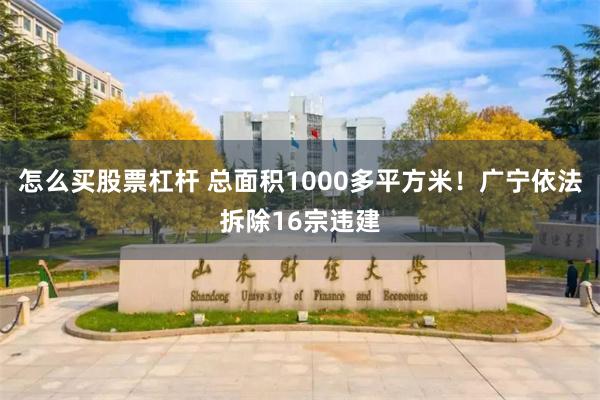 怎么买股票杠杆 总面积1000多平方米！广宁依法拆除16宗违建