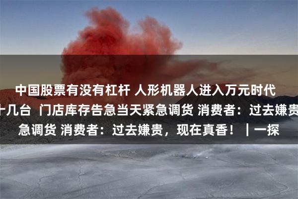 中国股票有没有杠杆 人形机器人进入万元时代  海外旅行团“横扫”十几台  门店库存告急当天紧急调货 消费者：过去嫌贵，现在真香！｜一探